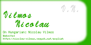 vilmos nicolau business card